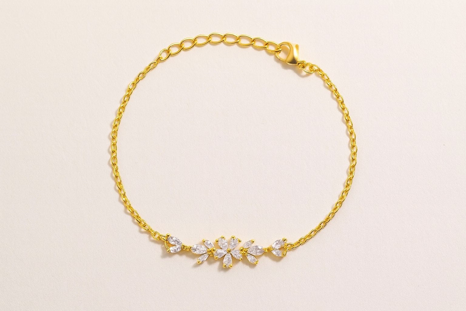 Bracelet Fleur Cristal – Doré & Argenté