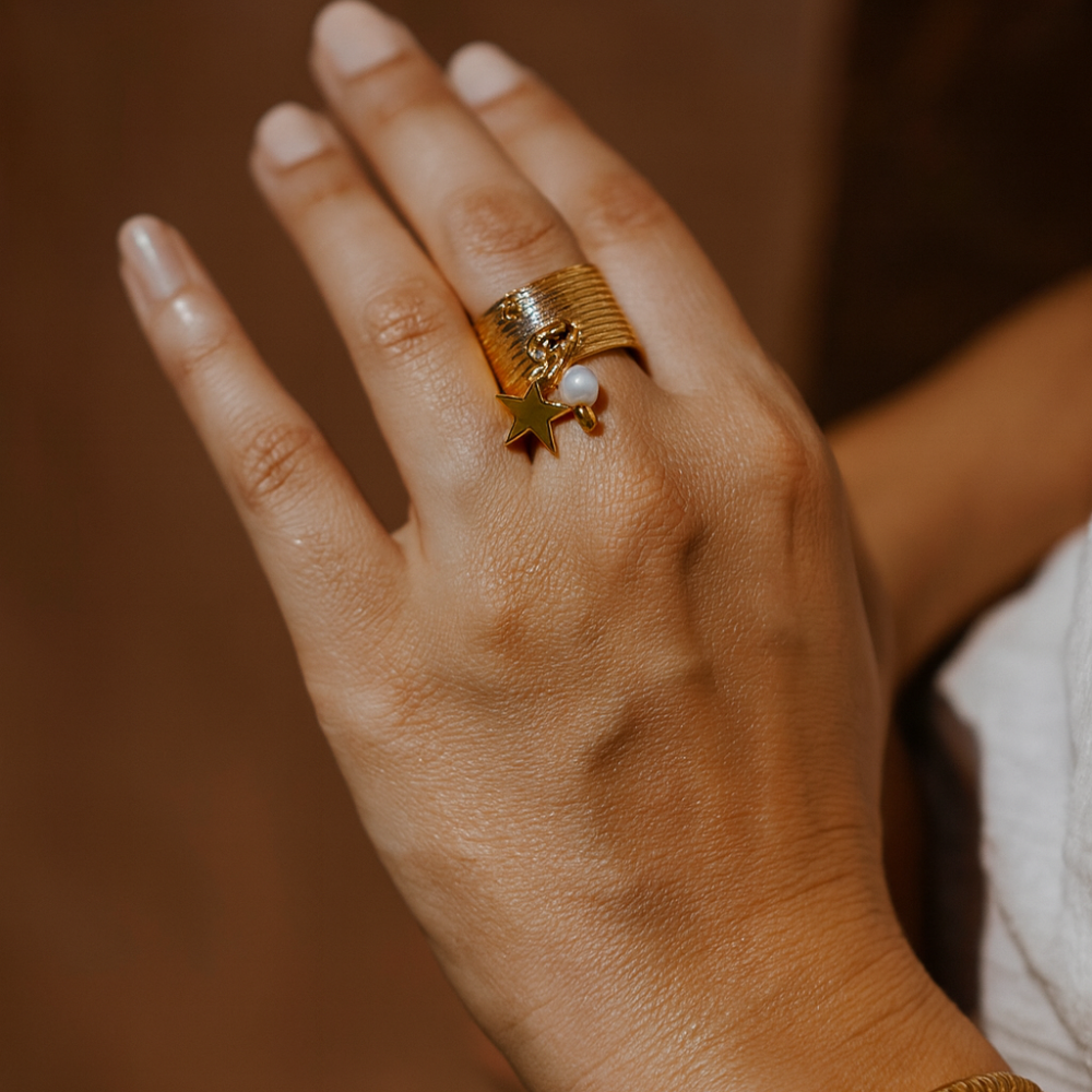 Bague Dorée Étoile
