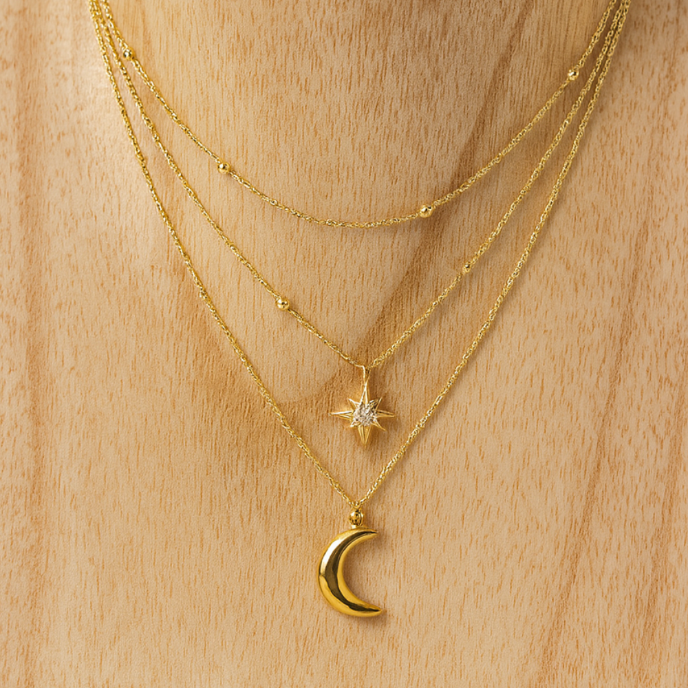 Collier Astres Dorés