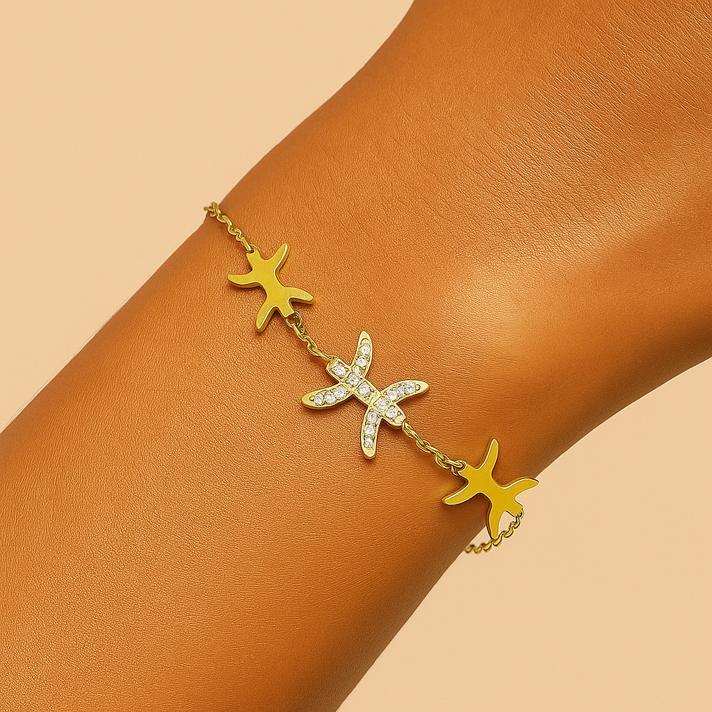 Bracelet Signe Poissons – Or & Argenté