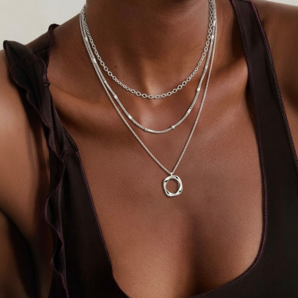 Collier layering doré & or blanc