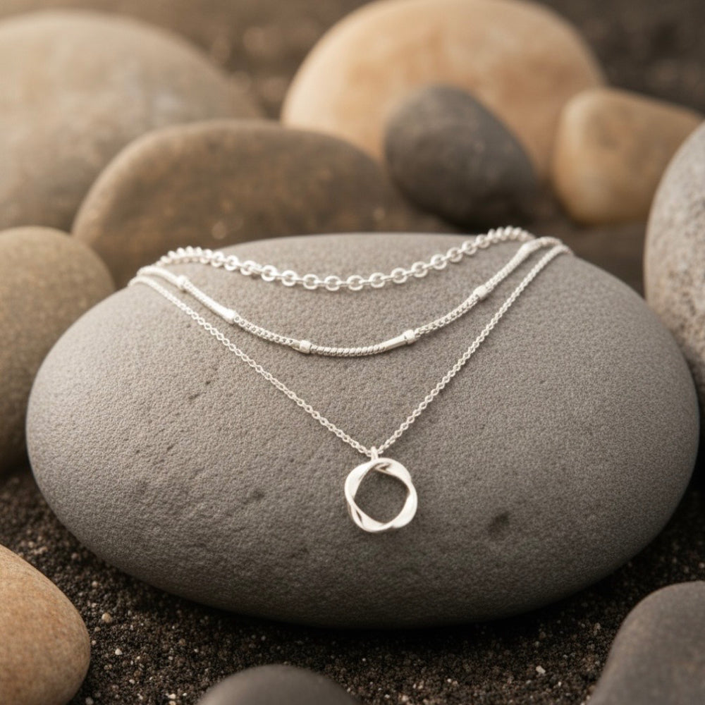 Collier layering doré & or blanc