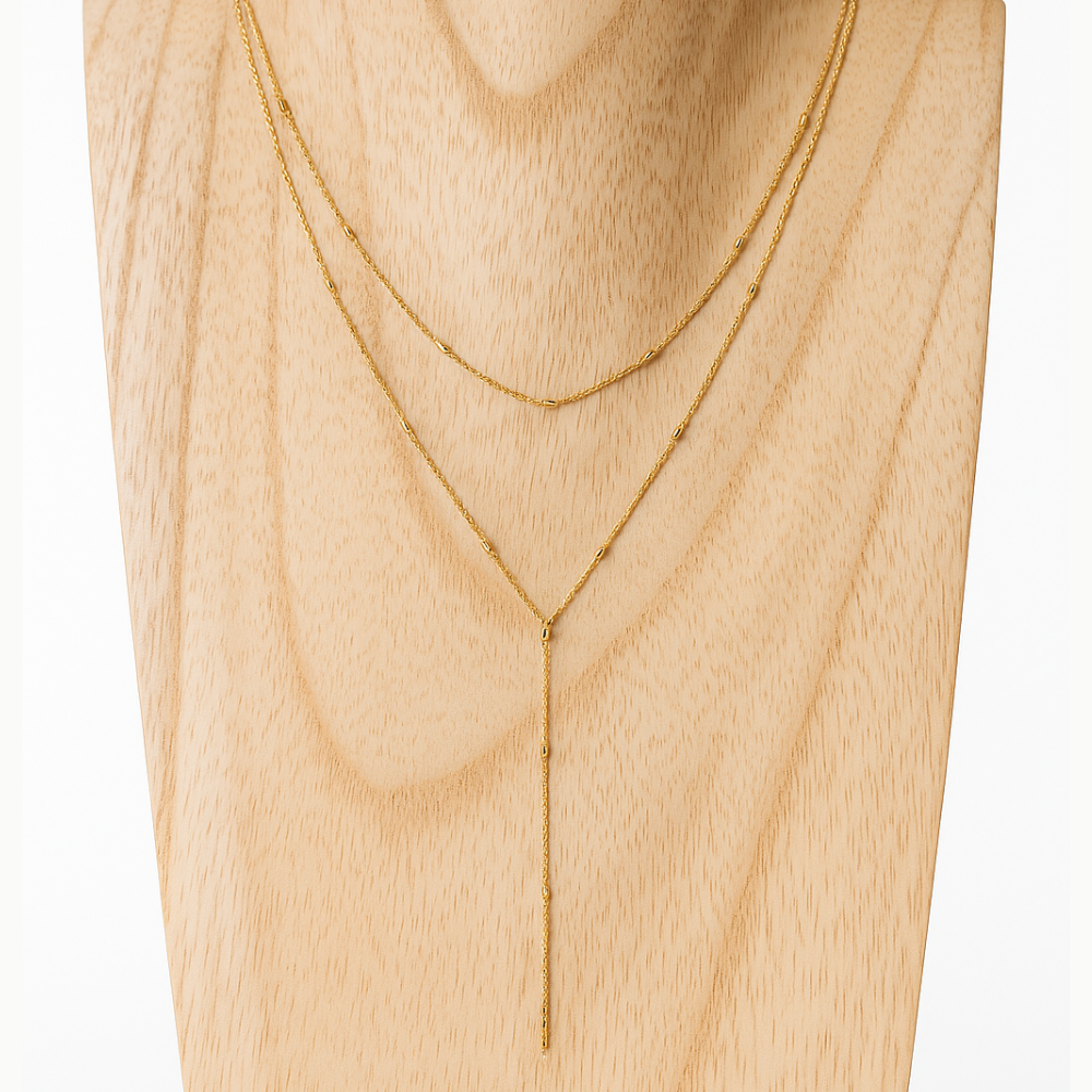 Collier Double Chaîne Doré